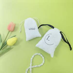 Idéal pour les bougies, les cadeaux, les cosmétiques, les huiles essentielles, les parfums, pochette à cordon de serrage réutilisable, coton, lin, sérigraphie, portefeuille - Product Image 2