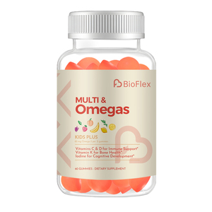 Gommose Multivitaminiche e Omega per Bambini, 60 Pezzi, Vitamina C D <span class=keywords><strong>K</strong></span>, Supporto Immunitario, Salute delle Ossa, Sviluppo Cognitivo, Vendita Diretta dalla Fabbrica, OEM - Product Image 1