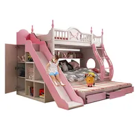 Children's Loft Storage Bed with Slide