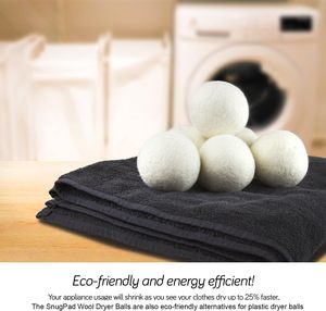 Boules de séchage en laine durables, 100% naturelles, 6 boules de séchage en laine feutrée naturelle et réutilisable, taille XL, lot de 6 - Product Image 1