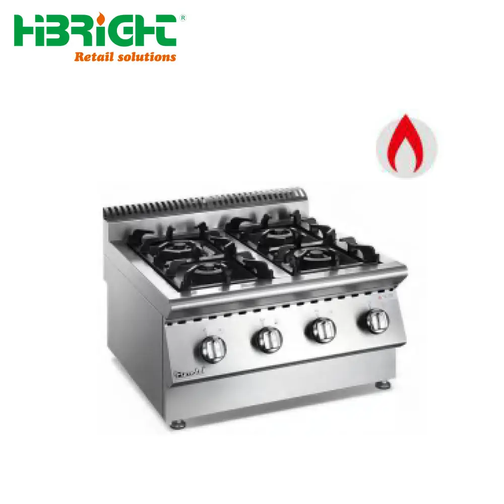 Machine de cuisson électrique de petite taille à 4 plaques, facile à contrôler, cuisinière commerciale avec four
