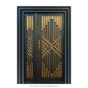 TECHTOP Moderno Exterior Metal Hierro Acero Inoxidable Seguridad Una <span class=keywords><strong>y</strong></span> <span class=keywords><strong>Media</strong></span> <span class=keywords><strong>Puerta</strong></span> <span class=keywords><strong>Aluminio</strong></span> Fundido Otra <span class=keywords><strong>Puerta</strong></span> para Casa Villa - Product Image 3