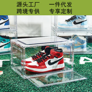 Gran oferta orientada a la personalización, caja de zapatos de exhibición de plástico abierta con el lado del Libro Rojo transparente personalizado, <span class=keywords><strong>zapatillas</strong></span> de deporte de almacenamiento a prueba de polvo, gabinete AJ, <span class=keywords><strong>zapatillas</strong></span> de deporte de pared - Product Image 2