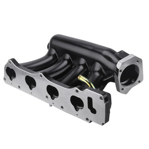 ท่อร่วมไอดีสำหรับ Honda Civic Si K20Z อลูมิเนียม สีดำเงิน พร้อมชุดลิ้นปีกผีเสื้อ - Product Image 1