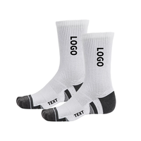Créez votre propre logo Sport Sox Design Logo personnalisé Chaussettes de sport de basket-ball Chaussettes en coton athlétique Crew de haute qualité