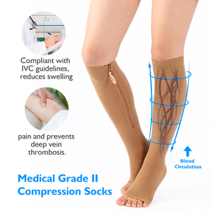 Calcetines de Compresión hasta la Rodilla con Diseño Personalizado de Buena Calidad, con Cierre y Punta Abierta, 23-32 mmHg, <span class=keywords><strong>para</strong></span> Várices - Product Image 3