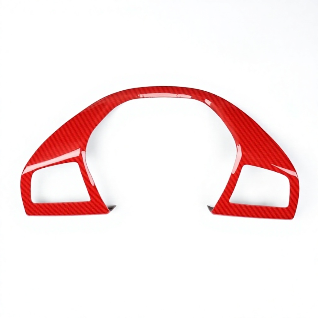 Volant à motif en fibre de carbone rouge avec paillettes, universel