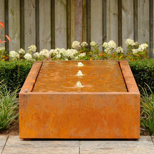 Outdoor Corten Steel Water Fountain Rusted or <b>Sprayed</b> Decor for Garden Villa Landscape - Product Image 2