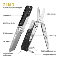 Couteau multifonction professionnel détachable 7-en-1 Xhandle MT-07 avec lame en acier D2, ciseaux, équipement EDC, fabriqué en Chine, support ODM/OBM
