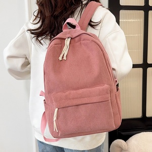 <span class=keywords><strong>Sac</strong></span> <span class=keywords><strong>à</strong></span> <span class=keywords><strong>dos</strong></span> en velours côtelé tendance, design rayé simple, pour collégiens, lycéens, garçons et filles, idéal pour les voyages et l'école - Product Image 3