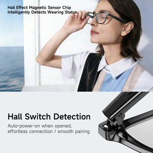 Lunettes IA avec intelligence artificielle intelligente, interrupteur à détection de mouvement, activation/déactivation, traduction en temps réel, commande tactile - Product Image 2