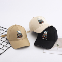 Gorra de Béisbol Unisex de Alta Calidad, 6 Paneles, con Bordado Luminoso de Panda, 100% Algodón, Estilo Deportivo y Urbano, Casual