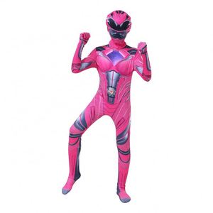 Costume de Power Ranger de fête d'Halloween de personnage de dessin animé comique chaud avec masque facial pour enfants filles - Product Image 4