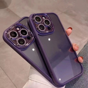 Mạ Điện Long Lanh Ống Kính Phim Trường Hợp Đối Với <span class=keywords><strong>iPhone</strong></span> 16 Pro Max Đầy Đủ Bìa PC Acrylic Trong Suốt Bảo Vệ Bìa Đối Với <span class=keywords><strong>iPhone</strong></span> 15 14 - Product Image 4