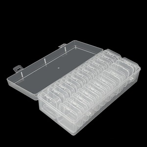 Petite boîte de rangement en plastique pour bijoux, avec compartiments, couvercle à charnière, conteneur rectangulaire pour fournitures artisanales, pour l'organisation des colliers - Product Image 4
