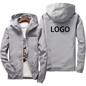 男士拉链夹克薄款运动休闲连帽夹克定制Logo热转印丝印 - Product Image 2