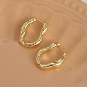 Orecchini irregolari da donna, design geometrico di ispirazione francese, eleganti orecchini alla moda per tutti i giorni e per feste, idea regalo - Product Image 1