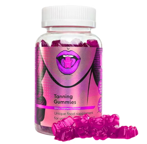 Bonbons gommeux bronzants véganes pour adultes, protection solaire/UV, bonbons gommeux bronzants à la bêta-carotène et à l'astaxanthine, complément beauté pour le bronzage - Product Image 1