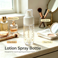 Bouteille de pulvérisation fine pour lotion en PET avec estampage à chaud personnalisé, flacon pompe cosmétique transparent vide pour emballage de produits de beauté et de soins de la peau