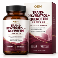 Capsules de Complexe Premium Trans-Resvératrol Quercétine – Soutien Antioxydant et Santé Cellulaire pour Adultes – OEM Marque Privée Vrac