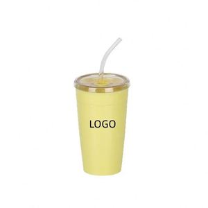 Nuevo Vaso Portátil para Beber Jugo de 450 ml, Libre de BPA, Reutilizable, Vaso de Plástico de Viaje con Pajita y Tapa - Product Image 3