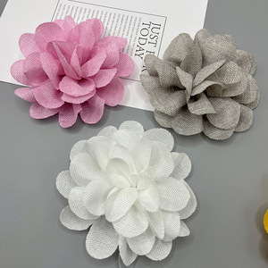 Fleur de camélia préformée 11 cm en tissu, accessoires de bijouterie DIY pour fleurs en tissu faites à la main - Product Image 4