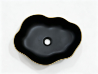 Lavabo de salle de bain en céramique de luxe moderne pour hôtel, fait main, à poser sur comptoir