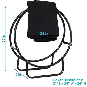 JH-Mech Customizable Firewood Storage Rack for <strong>Fireplace</strong> Storage Organizer Matte Circular Tube Indoor Firewood Log Rack <strong>Cover</strong> - Product Image 3
