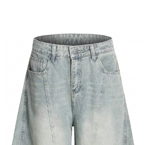 Quần kiểu Mỹ cổ điển, thiết kế thời thượng, chất liệu denim cũ nhuộm bùn, dáng rộng thùng thình, ống rộng, giặt mài, dành cho nam nữ - Product Image 3