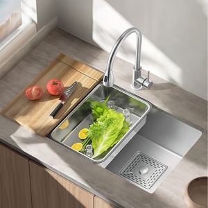 Évier de cuisine en acier inoxydable 304, fait main, gaufré, grand bac unique, à encastrer sous plan, pour usage domestique - Product Image 1