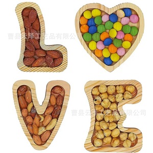 Bamboo fruit plates, letter-themed creative bamboo platters, bamboo <b>trays</b>, bamboo <b>dinner</b> plates, solid bamboo plates, nuts and - Product Image 1