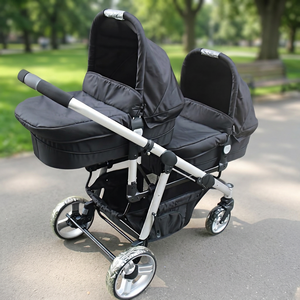 New Arrival High End Popular VICO Twin Baby Tandem Stroller Aluminum Frame Fabric Foldable <b>Large</b> Wheels Brake Two Seats 5-Point - Product Image 1