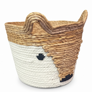 Cesta de Almacenamiento de Mimbre con Forma de Animal, Organizador de Juguetes Tejido a Mano con Diseño de Zorro, Contenedor Decorativo para Cuarto Infantil - Product Image 3
