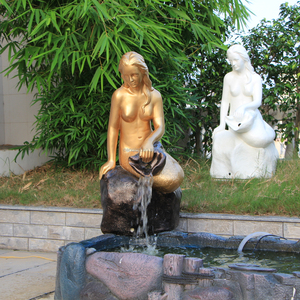Statue de sirène en résine de 1 m de haut, art design <span class=keywords><strong>nordique</strong></span>, décoration de parc de jardin, grandeur nature, faite à la main, statue en marbre - Product Image 5