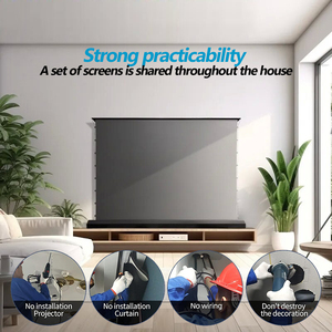 150 "PVC Fresnel étage Rising projecteur écran longue portée HD électrique lumière ambiante rejetant Portable Home cinéma affaires - Product Image 6