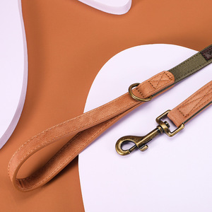 Maßgefertigter Luxus-Hundegurt, Hundeseil und -geschirr aus grobem Segeltuch, Hundehalsband-Leinen-Set, Lederhalsband Großhandel - Product Image 4