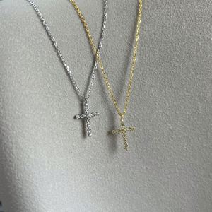 Dylam Women Daily Accessories Fine Jewelry Rhodium 18K Gold 925 Sterling Silver Diamond 5A Zirconia <b>Cross</b> Pendant Necklace - Product Image 5