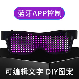 Gafas LED con Bluetooth, montura negra, lentes de PC, UV400, reproductor de música para fiestas y actuaciones en escenario - Product Image 5