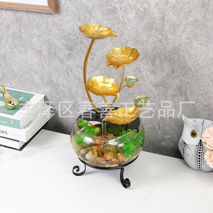 Pecera de cristal decorativa de escritorio con agua circulante, decoración moderna para el hogar, la oficina o como regalo. - Product Image 3