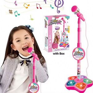 Microphone pour enfants avec support, karaoké, instrument de musique, jouet éducatif pour développer le cerveau, cadeau d'anniversaire pour fille et garçon - Product Image 1