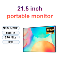 Moniteur portable 21,5 pouces 1080P, écran LCD IPS, 100 Hz, 270 cd/m², support intégré