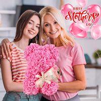 Kotak Hadiah Beruang Teddy Mawar Awet dengan Kartu Ucapan - Buatan Tangan untuk Hadiah Pernikahan, Hari Ibu, Ulang Tahun & Hadiah Ulang Tahun
