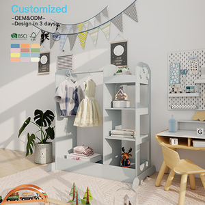 เฟอร์นิเจอร์ศูนย์รวมการแต่งตัวเด็ก EDULAND OEM ODM พร้อมกระจก ตู้เสื้อผ้าเด็กแบบมอนเตสซอรี่ สำหรับจัดเก็บเสื้อผ้าและชุดแต่งกาย - Product Image 2