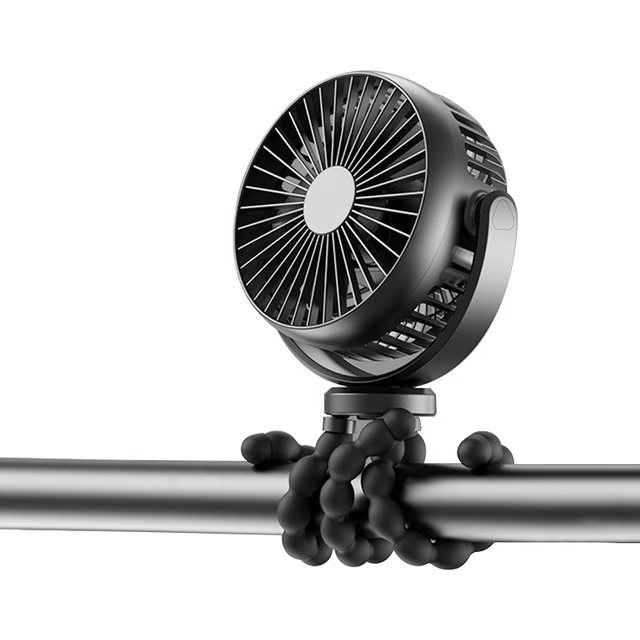 3 Speeds 360 Degree Rotatable Clip on Baby Stroller Fan With Flexible Tripod USB Handheld Fan for Crib Treadmill Bike Tent Camp