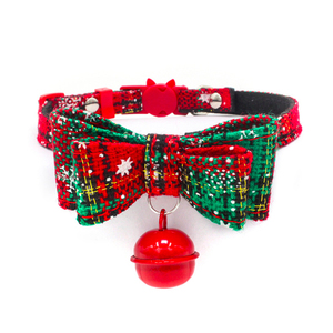 Abalorio de árboles de Navidad a rayas S Collar de perro reflectante verde pajarita para perros pequeños, medianos y grandes para mujeres, hombres, dueños de mascotas, niños - Product Image 2
