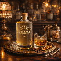 Op maat gemaakte kleurlogo 500ml super-flint glazen fles met verpakking doos lege fles voor sterke drank whisky wodka groothandel fabriek