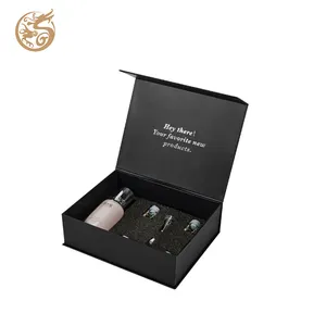 Custom Luxury Magnet Flap Open Discovery Set Cosmetic Packaging Gift Box Para 3 set 10 ml Perfume