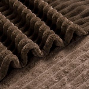 Manta Ligera para Cama, Sofá, Noche <span class=keywords><strong>de</strong></span> Cine, Manta Gruesa y Suave para Sofá para Invierno, Manta <span class=keywords><strong>de</strong></span> Franela a Rayas - Product Image 6