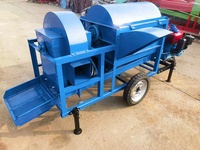 Machine à battre le riz et le blé mobile, équipement de battage des céréales à moteur diesel, machine agricole