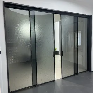 Новый Тип современные алюминиевые стеклянные створки распашная дверь гостиная перегородка створчатая дверь